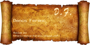 Dencs Ferenc névjegykártya