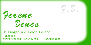 ferenc dencs business card
